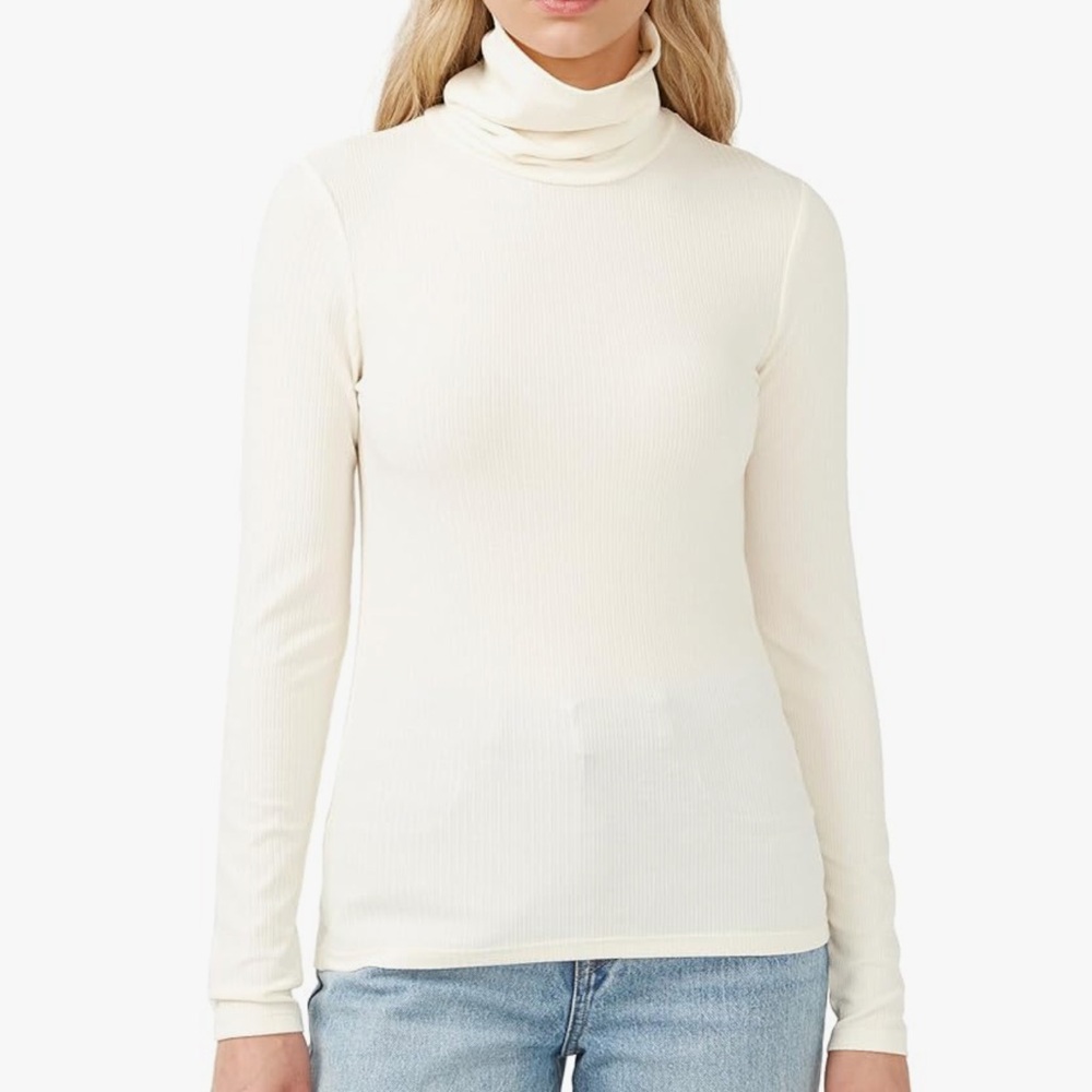 Buffalo David Bitton Cream Long Sleeve Turtleneck